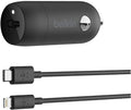 Belkin USB-C Fast Car Charger 20W-Black with 4Ft USB-C to Lightning Cable (Fast Charger for iPhone, Samsung, Google Pixel and more) - Black