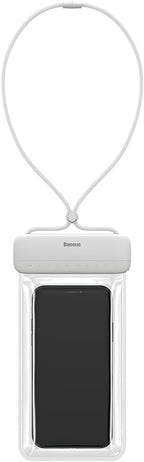 Baseus AquaGlide Waterproof Phone Case, 30M Waterproof Phone Pouch Waterproof Cell Phone Case Fit for Big Phones up to 7.2'' — Slide Lock(AG) — White