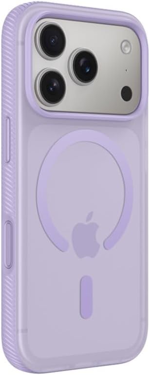 Belkin SheerForce Grip MagSafe Compatible iPhone 17 Pro Case with Slim Design & Anti-Slip Side Lines - Magnetic, Transparent, & Shockproof Protective iPhone Case - Lavender