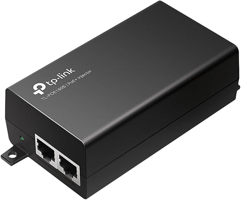 TP-Link TL-PoE160S | 802.3at/af Gigabit PoE Injector | Non-PoE to PoE Adapter | Supplies PoE (15.4W) or PoE+ (30W) | Plug & Play | Desktop/Wall-Mount | Distance Up to 328 ft. | UL Certified, Black