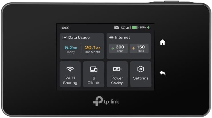 TP-Link M8550 | 5G Mobile Wi-Fi 6E Portable Modem | 3.4Gbps Speed | Tri-Band AXE3600 | Touch Screen | Gigabit Port | VPN Support | 32 Device Connections | Pocket Wi-Fi with Sim Card | New Generation