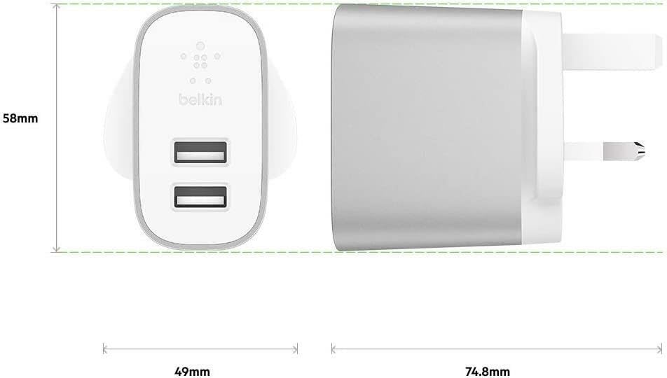 Belkin BOOST CHARGE 24W 2-Port USB-A Home Charger