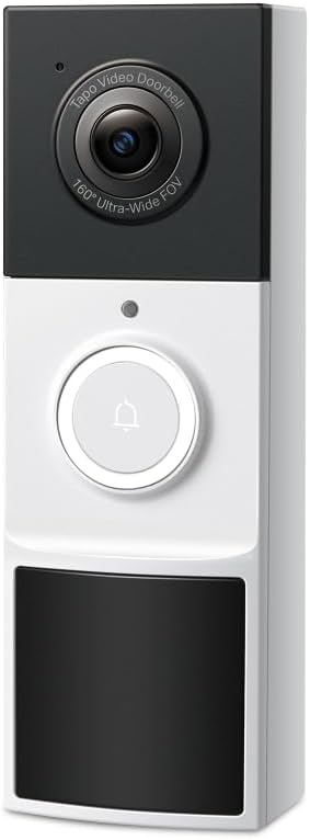 TP-Link Tapo D210, 2K 3MP, Battery Powered, Two-Way Talk, IP64, Cloud/Local Storage, Works with Alexa and Google Home, Easy Installation, Tapo Smart Video Colour Night Vision Supported Doorbell
