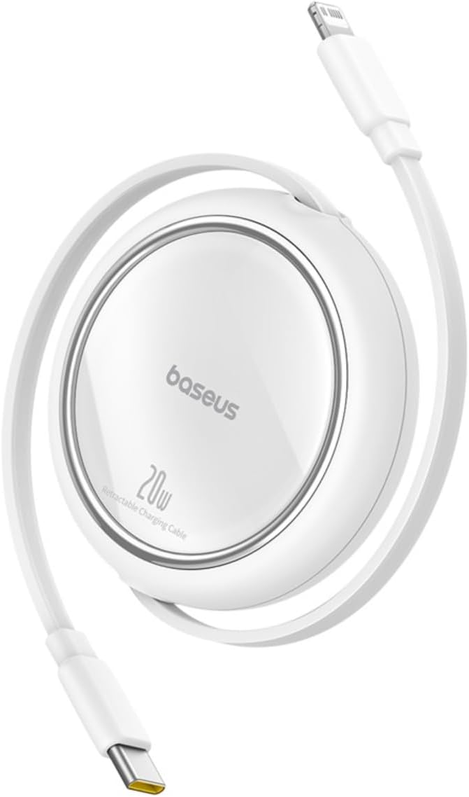 Baseus Free2Pull Retractable USB-C to Lightning Cable 20W — 1m — White