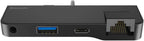 Baseus Multifunctional HUB for Surface Go (Type-C + Audio to RJ45 USB3.0 Type-C (data) Audio) Black — Black