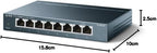 TP-Link 8 Port Gigabit Ethernet Network Switch - Ethernet Splitter | Plug & Play | Fanless | Sturdy Metal w/Shielded Ports | Traffic Optimization | Unmanaged | Limited Lifetime Protection (TL-SG108)