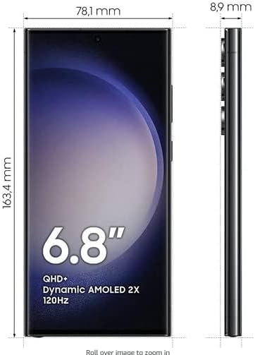 Samsung (Refurbished) Galaxy S23 Ultra, 8GB RAM 256GB Phantom Black, 5G Mobile Phone, Dual SIM, Android Smartphone