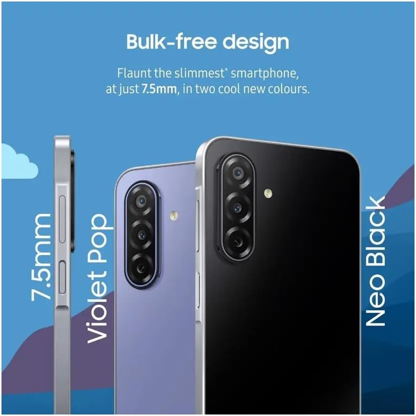 Samsung Galaxy F17 5G Violet Pop (6GB RAM, 128GB Storage) Android Smartphone | 6x OS Upgrades | Large Display | 50MP OIS Camera | Gorilla Glass Victus | IP54 Dust & Water Resistant | Indian Version