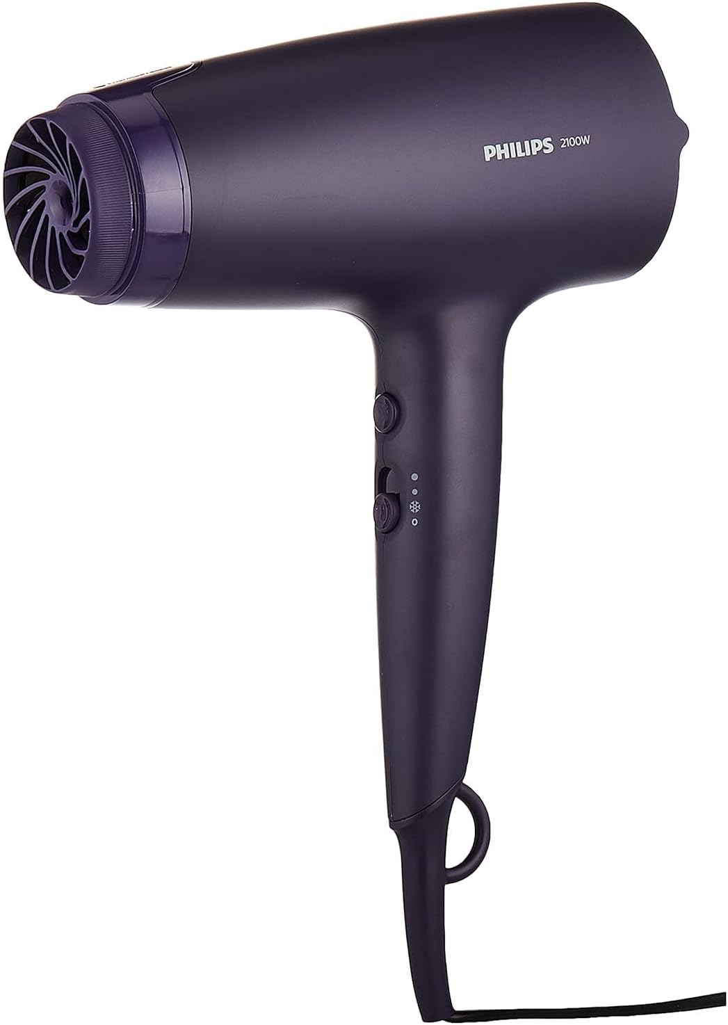 Philips Hair Dryer BHD340/13 — 2100W — DC Motor — 6 Heat/Speed Settings with Cool Setting — 2 Attachments (ThermoProtect & Narrow Nozzle) — 1.8m Cord — Black