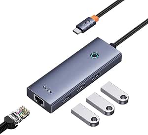 Baseus 4-Port USB-C to USB-A 3.0 Hub — B0005280A813-00 — Grey