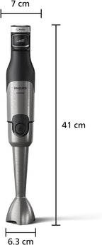 Philips Hand Blender 1200W, With XL Chopper, Spiralizer & Whisk, 3 Speeds — Black