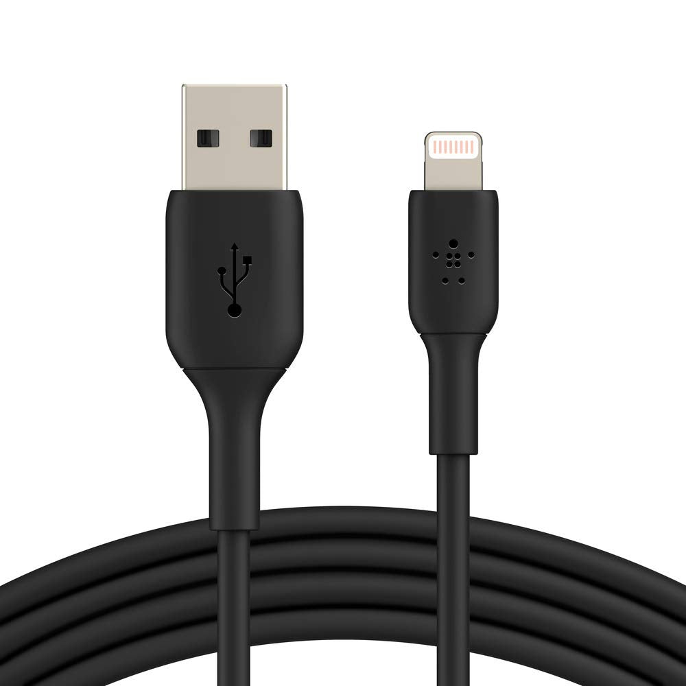 Belkin Lightning Cable (Boost Charge Lightning to USB Cable for iPhone, iPad, AirPods) MFi-Certified iPhone Charging Cable (Black, 3m)