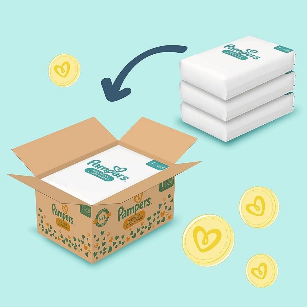 Pampers Premium Protection Size 3, Nappies x204, 6kg - 10kg, Our No.1 for Comfort & Protection for Sensitive Skin