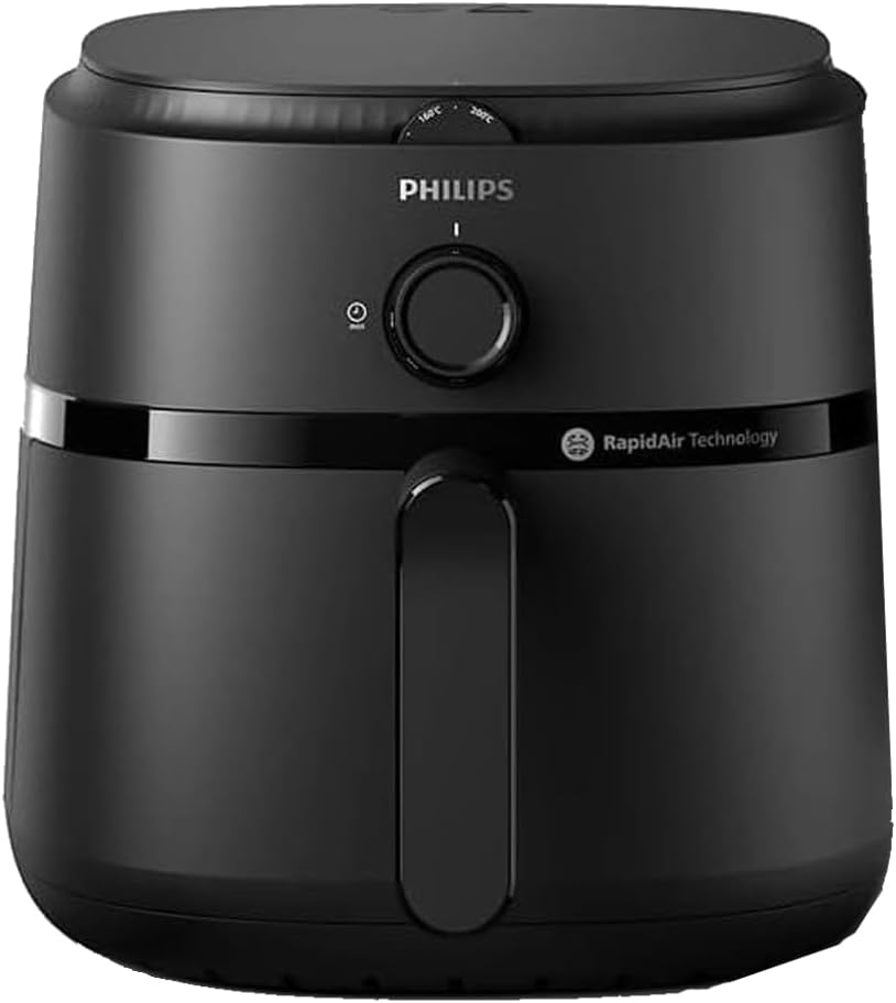 Philips Airfryer Compact - 3.2L, 1300W, Analogue, 12 Cooking Functions, Rapid Air Technology, Black - NA110/00 — Black