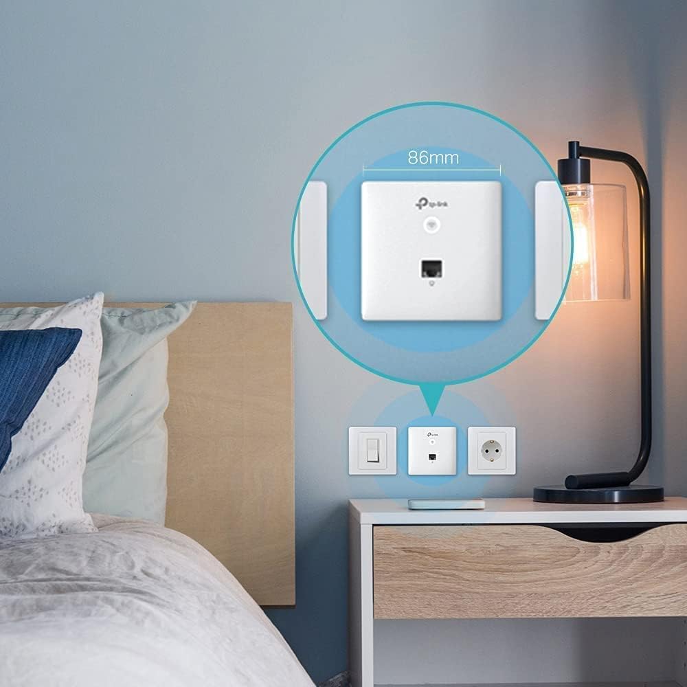 TP-Link EAP230-Wall, Omada AC1200 Wireless MU-MIMO+Dual-Band Gigabit Wall-Plate Access Point,802.3af/802.3at, Easily Wall Mount, Free EAP Controller Software