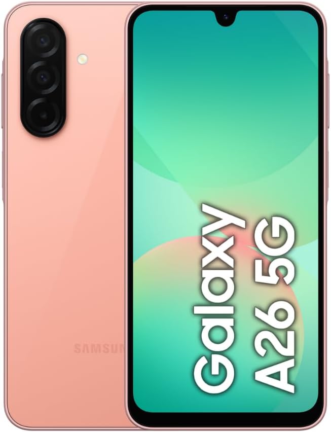 Samsung Galaxy A26 5G, Android Smartphone, 256GB Storage, 8GB RAM, Peach Pink, 50MP Camera, Large Display, Long Battery Life (UAE Version)