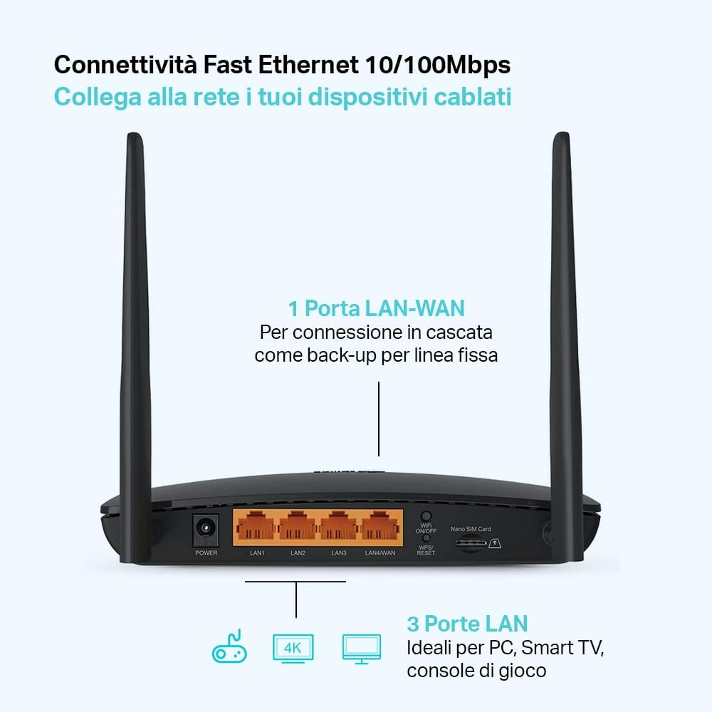 TP-Link WiFi Router 3p 10-100 4g N300