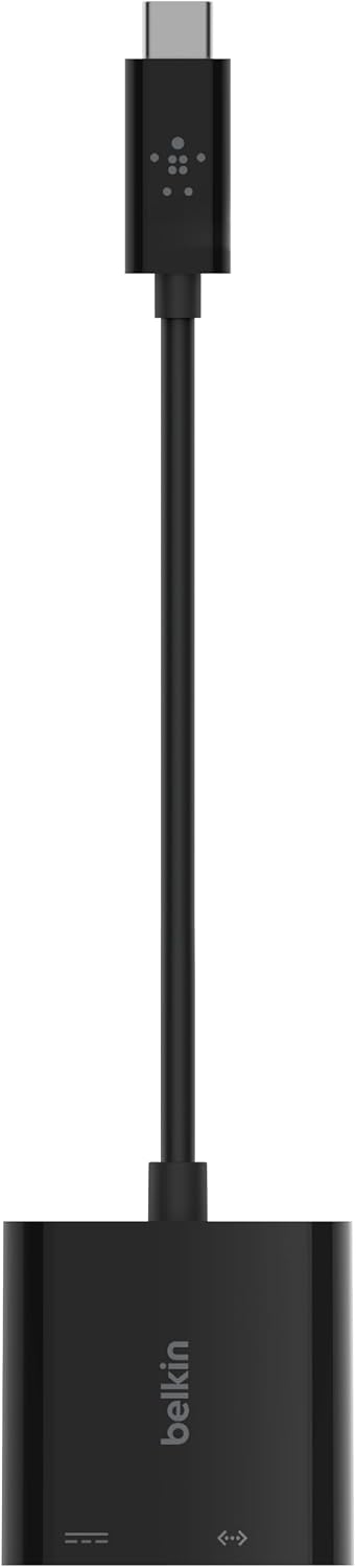 Belkin usb-c to ethernet adapter + charge (60w passthrough power for connected devices, 1000 mbps speeds) macbook pro