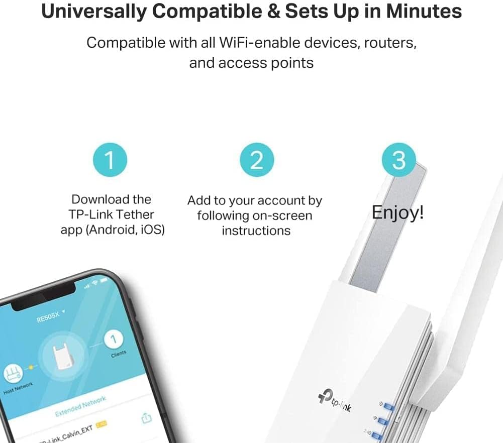 TP-Link - AX3000 Dual-Band Wi-Fi 6 Range Extender-RE705X