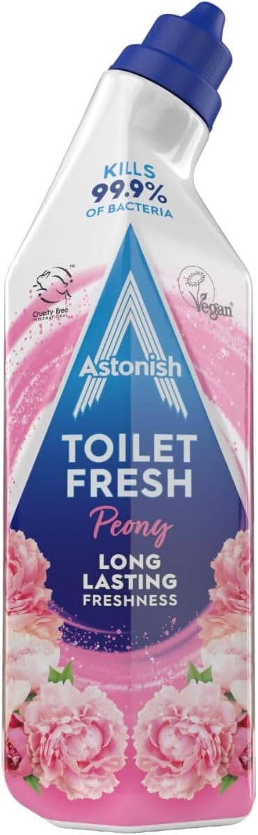 Astonish Toilet Fresh - Peony - Long Lasting Fragrance - Kills 99.9% Bacteria - 360 Degree - Easy Cleaning - Prevent Limescale Buildup - Fast Working - Cruelty Free - Vegan -750ML * 3 Pack — additional product view 2