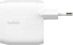 Belkin BoostCharge Dual USB-C Plug with PPS 60W for Apple iPhone, iPad, Samsung Galaxy, Google Pixel - Compatible w/USB-C to Lightning Cable & USB-C to USB-C - White