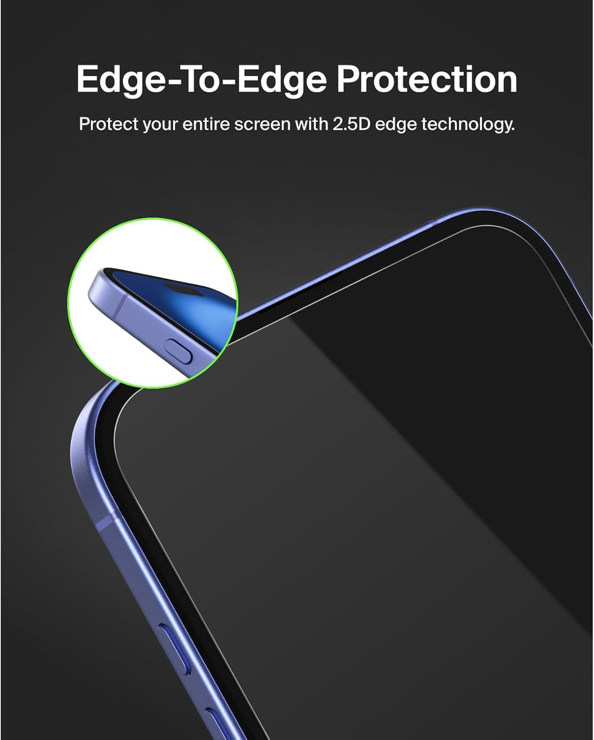 Belkin ScreenForce TemperedGlass Treated Screen Protector for iPhone 15 Plus, Slim, Crystal Clear, Scratch-Resistant Tempered Glass Film, Includes Easy Align Tray for Bubble Free Application