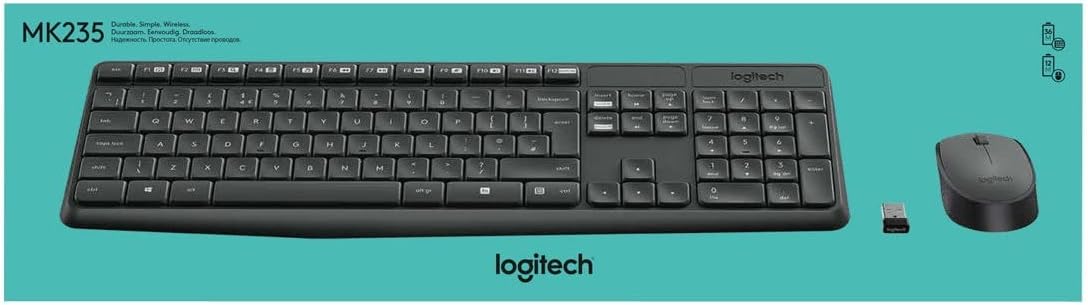 Logitech MK235 Keyboard and Mouse Combo — Grey