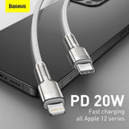 Baseus Cafule Metal USB-C to Lightning Cable 20W — 1m — White