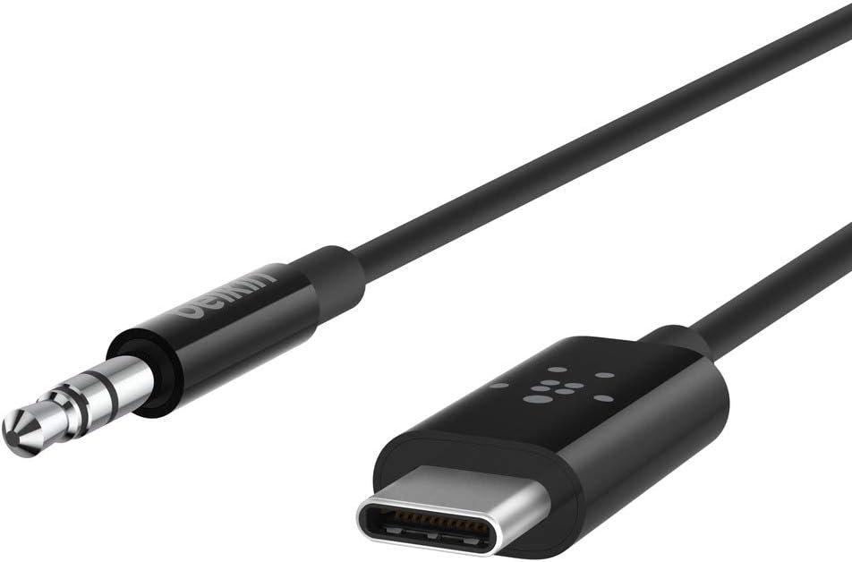 Belkin Rockstar 3.5Mm Audio Cable With Usb-C Connector (Usb-C To 3.5Mm Audio Cable, Usb-C To Aux Cable), 3Ft/0.9M
