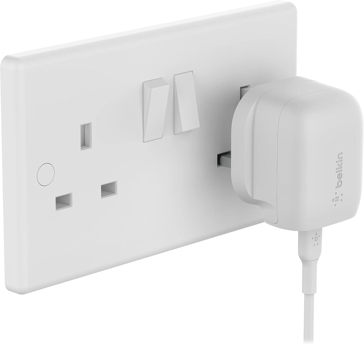 Belkin 20W USB-C Power Delivery Fast Wall Charger With Lightning Cable, Certified PD 3.1 PPS and Travel Sized Design for iPhone 14, Pro, Max, Mini, iPad, Galaxy, Pixel and More