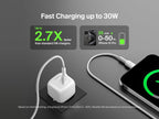 Belkin BoostCharge 30W Mains Charger (Compact and Portable, USB-C Power Delivery, for all iPhone 16, 15, 14, 13, Samsung Galaxy S24, S23, iPad, AirPods, Tablets, etc., White)