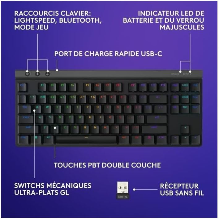 Logitech G515 TKL Wireless Gaming Keyboard — Black