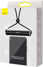Baseus Waterproof Phone Pouch, Universal IPX8 Waterproof Protection Dry Bag with Neck and Wrist Strip — Cylinder Lock — Black
