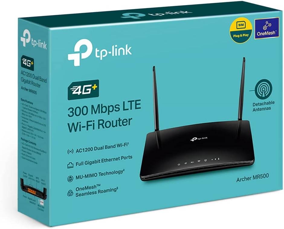 TP-Link Archer MR500 New 4G+ Cat6 AC1200 Wireless Dual Band Gigabit Router