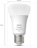 Philips Hue White & Colour Ambiance A60 E27 11W Smart LED Bulb,929002468801 — White and Colour Ambiance