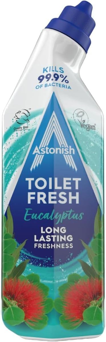 Astonish Toilet Fresh - Eucalyptus - Long Lasting Fragrance - Kills 99.9% Bacteria - 360 Degree - Easy Cleaning - Prevent Limescale Buildup - Fast Working - Cruelty Free - Vegan -750ML * 3 Pack — additional product view 2
