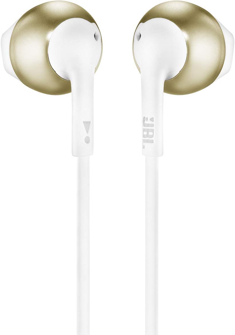 JBL Tune 205BT Wireless In-Ear Headphones — White/Gold