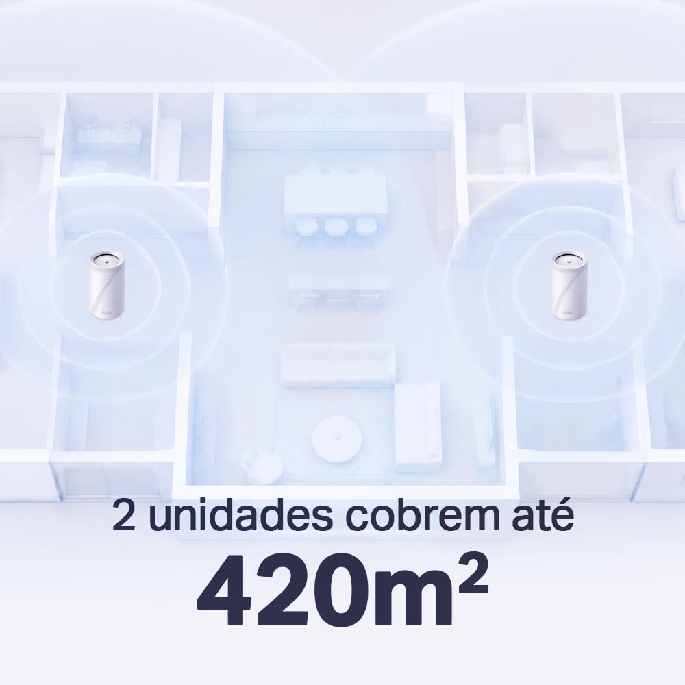TP-Link Deco BE65(2-pack), BE9300 Mbps, 4 × 2.5 Gbps Ports, 320 MHz Channels, Works on a 6 GHz Band, Connectivity up to 200 Devices, VPN, WPA3, Tri-Band Wi-Fi 7 Mesh System