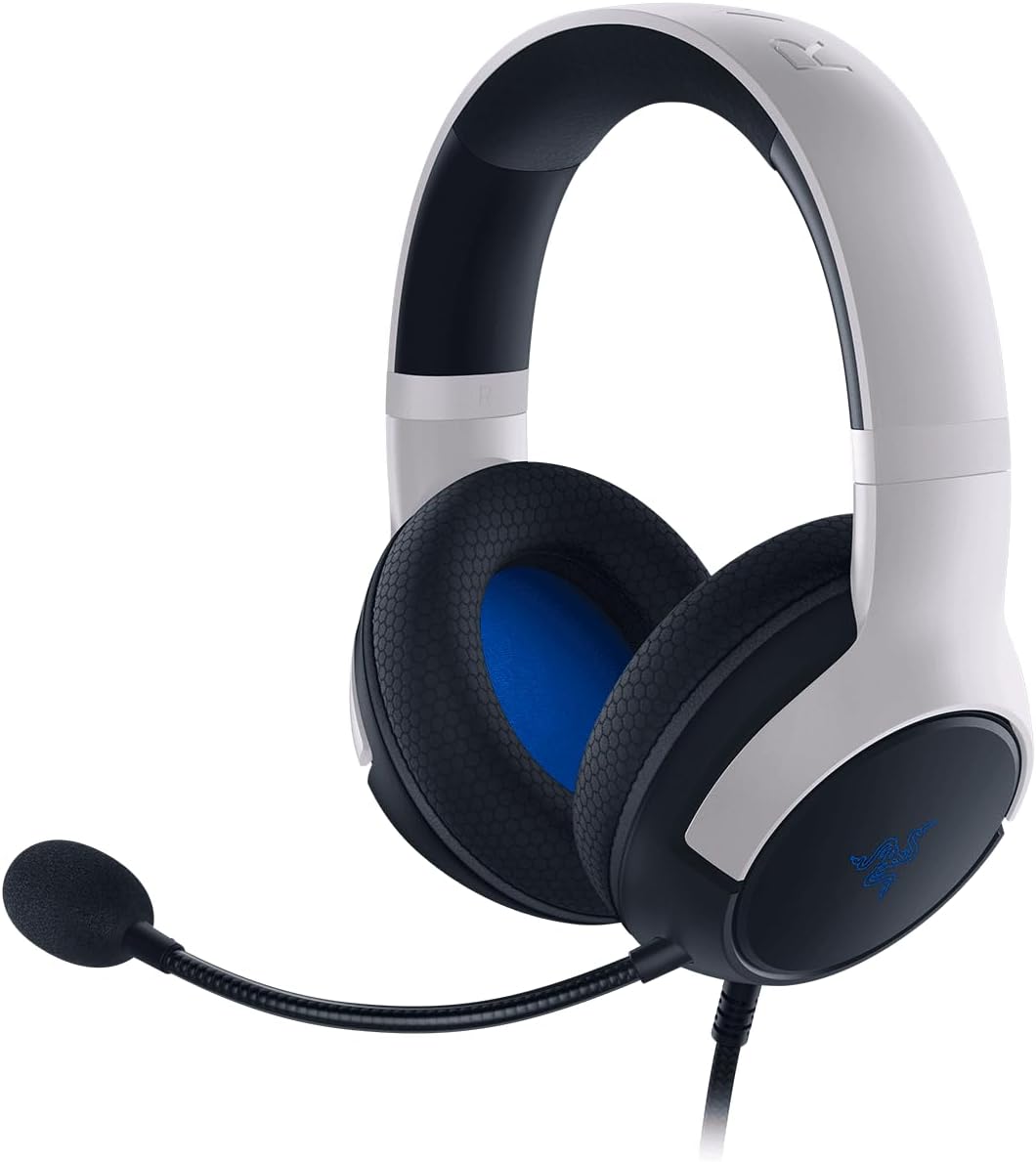 Razer Kaira X PlayStation Licensed Wired Gaming Headset — White/Dark Grey Heather — main product image