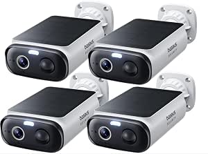 Baseus S1 Lite Solar Outdoor Security Camera 2K — 4-Camera Kit — White