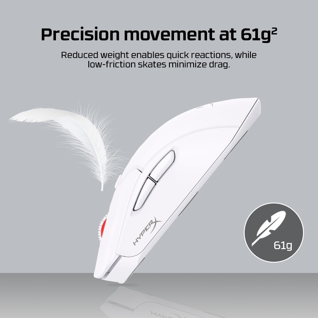 HyperX Pulsefire Haste 2 Wireless Gaming Mouse Ultra Lightweight — White — product image 5
