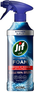 JIF Hygienic Foam Spray, Kitchen, Powered by Bleach, 450ml — front product image