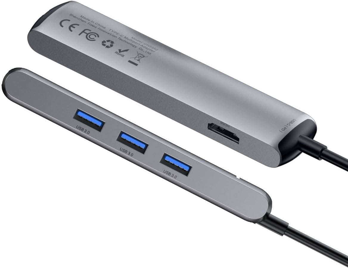 Baseus mechanical eye Six-in-one smart HUB docking station Grey — Grey