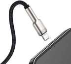 Baseus PD 2.4A USB to Lightning Cable Zinc Alloy Nylon Braided Fast Charging With HighSpeed Data Transfer