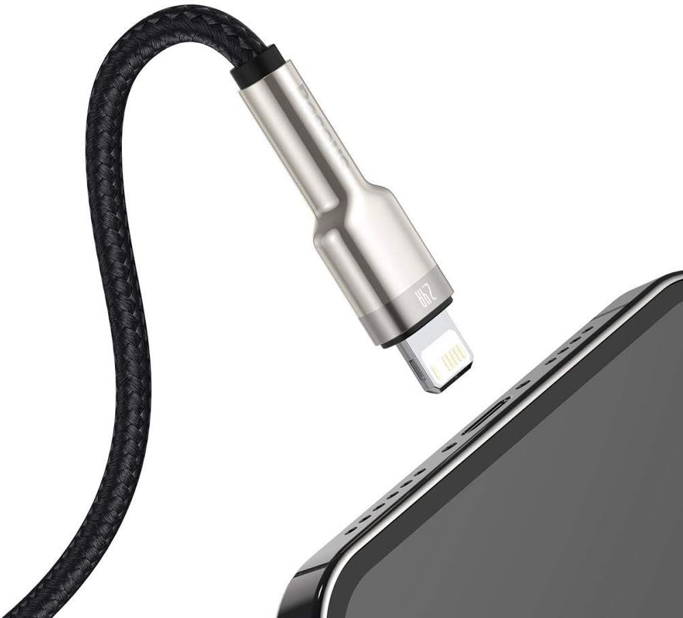 Baseus PD 2.4A USB to Lightning Cable Zinc Alloy Nylon Braided Fast Charging With HighSpeed Data Transfer