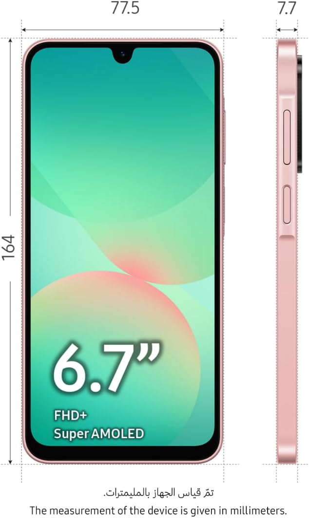 Samsung Galaxy A26 5G, Android Smartphone, 256GB Storage, 8GB RAM, Peach Pink, 50MP Camera, Large Display, Long Battery Life (UAE Version)