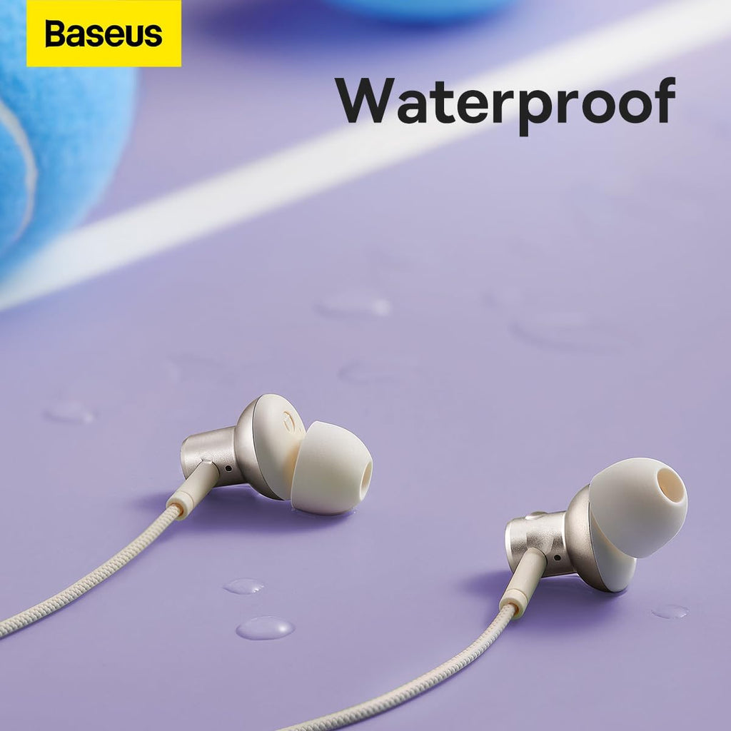 Baseus Wireless Bluetooth Headphones, V5.3 Wireless Bluetooth Earbuds in-Ear Magnetic Neckband 25Hrs Playtime, IPX4 Waterproof Earphone (P1x)(WHITE) — White