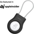 Belkin AirTag Case with Wire Cable, Secure Holder Protective Cover for Air Tag, Scratch Resistance, AirTag Accessory - (Black)