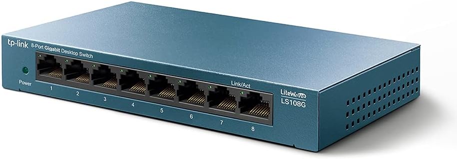 TP-Link LS108G | 8 Port Gigabit Ethernet Network Switch, Ethernet Splitter | Plug & Play