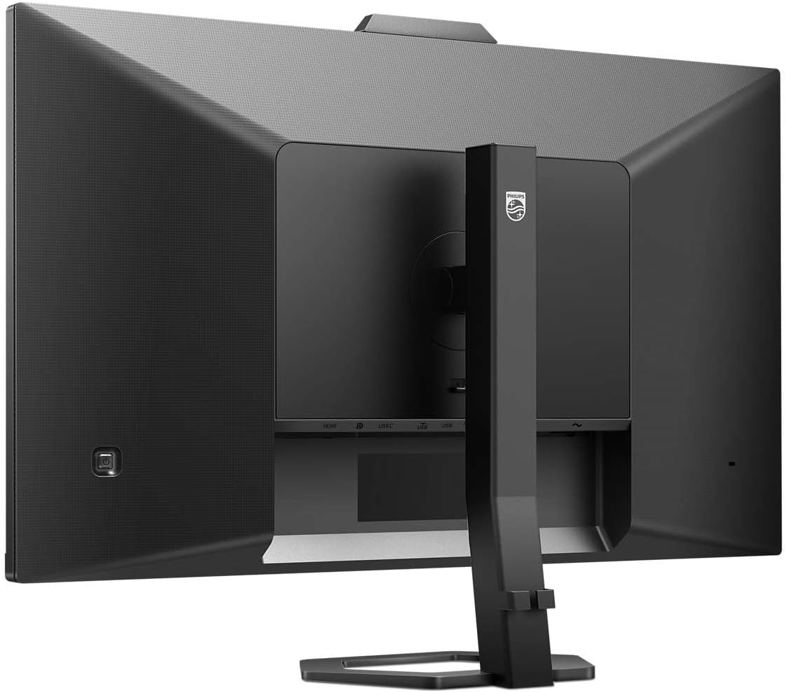 Philips 27" IPS QHD Frameless Monitor with HDMI, Display Port,USB C and USB 3.2 x 4 Built in Speaker, Built in Webcam with Mic - 27E1N5600HE — Black